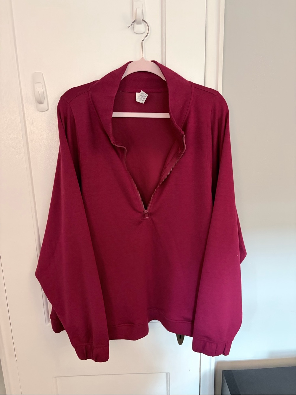 NWT Yogalicious Women's Burgundy Half-Zip Sweatshirt Size 3X